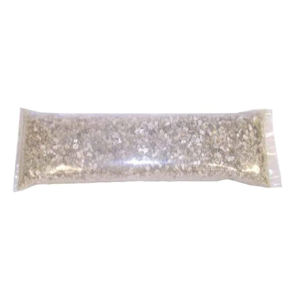 Vermiculite soil amendment in clear bag, light tan and gray granules, 1 lb