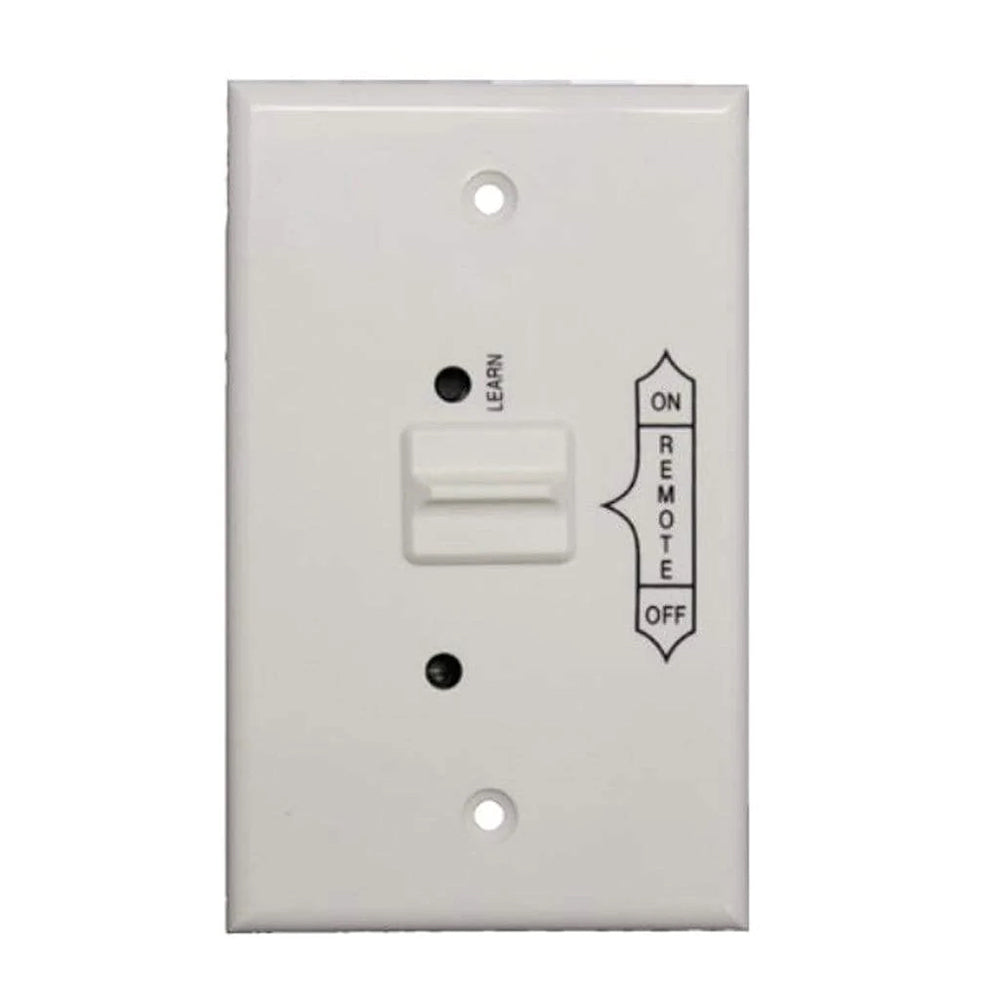 Wall switch wallplate with ON/OFF remote indicator and white slide control