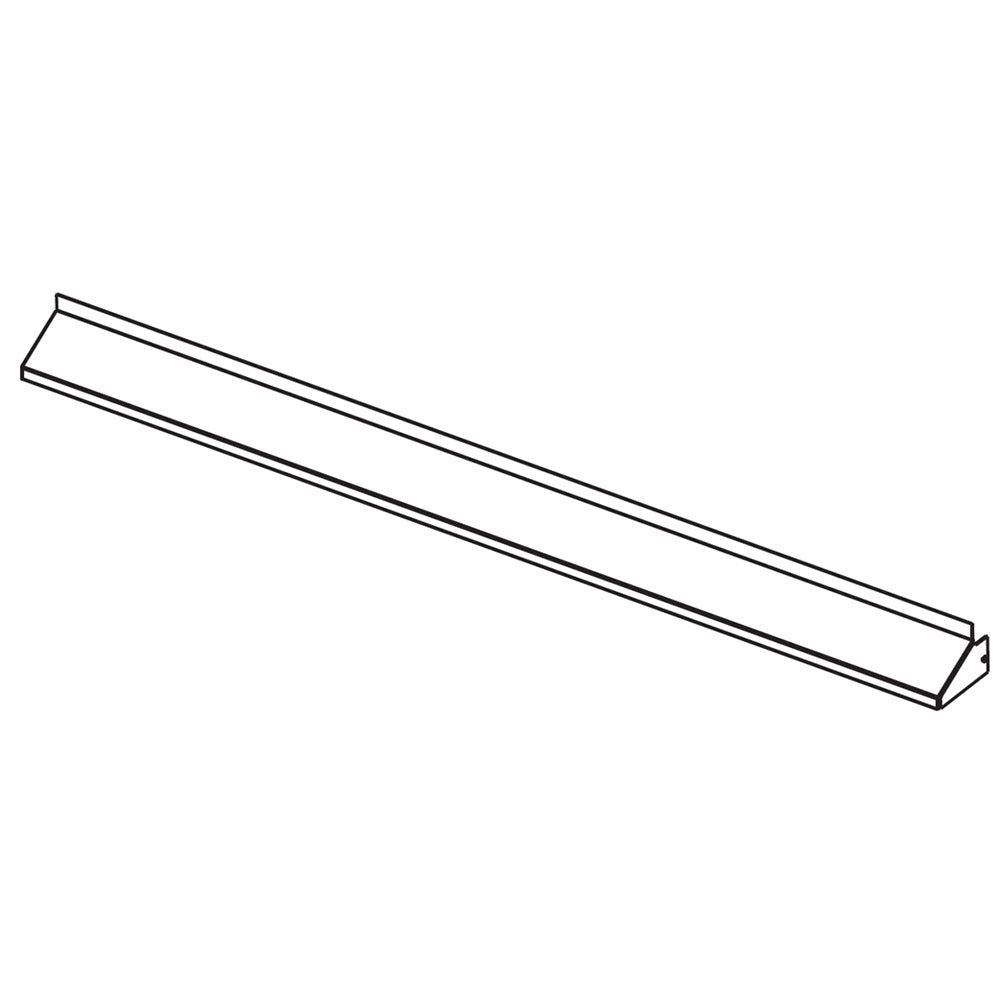 Brushed stainless outdoor fireplace hood trim, long rectangular strip