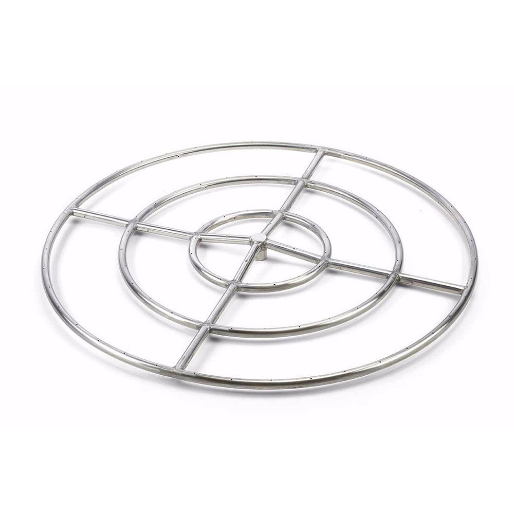 Stainless steel round fire pit burner grate with intersecting support bars
