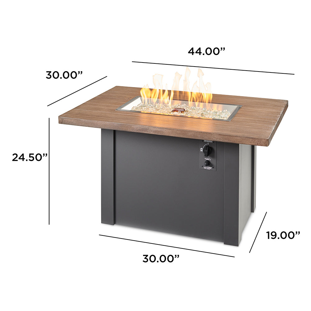 The Outdoor GreatRoom Company Havenwood Linear Gas Fire Table, 44-Inches
