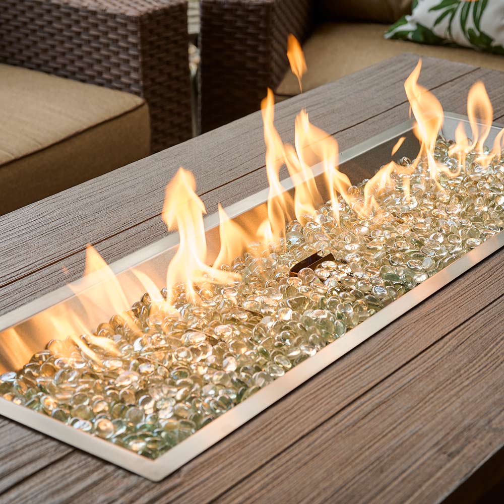 The Outdoor GreatRoom Company Havenwood Linear Gas Fire Table, 62-Inches