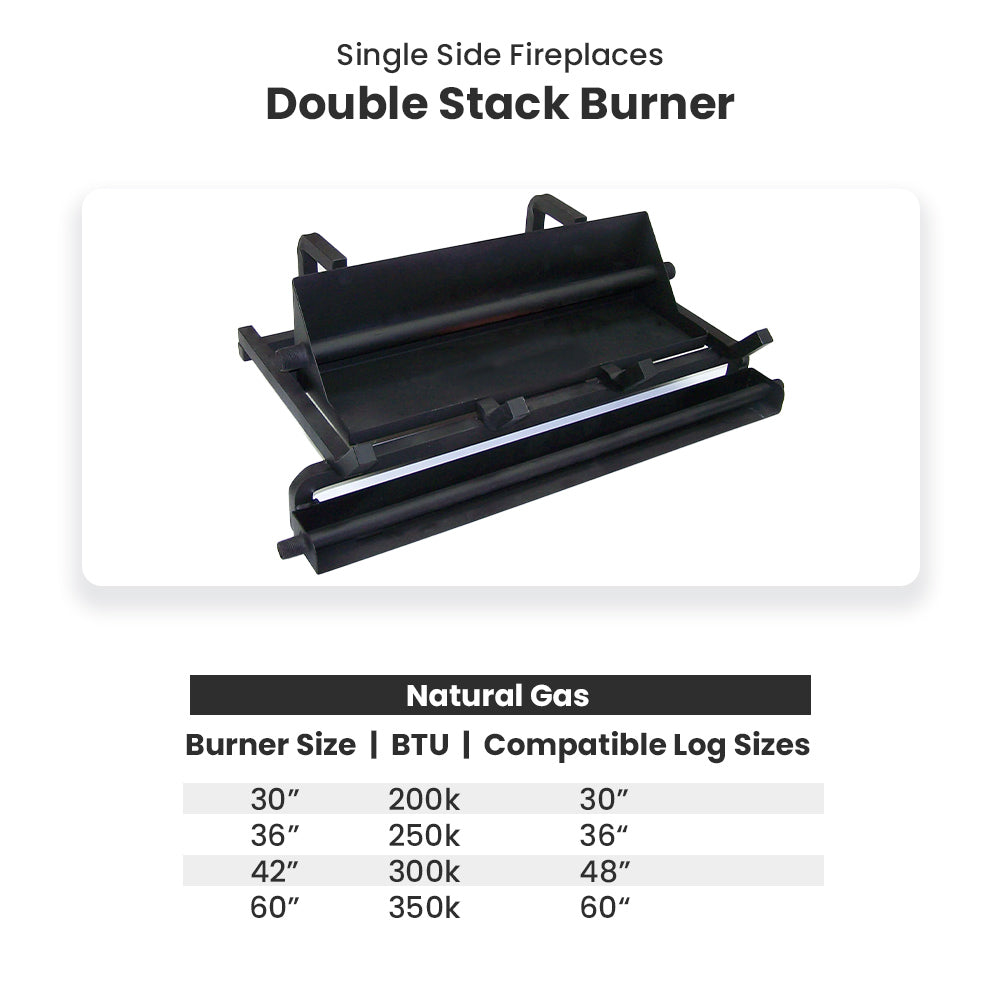Hargrove Kodiak Char Double Stack Vented Gas Log Set with Burner Kit (HGKCS-DSB)