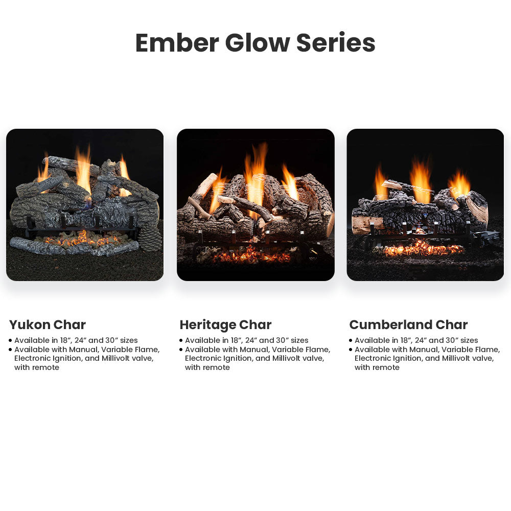 Hargrove ANSI Certified Heritage Char Vent-Free Gas Log Set (HGETHC)