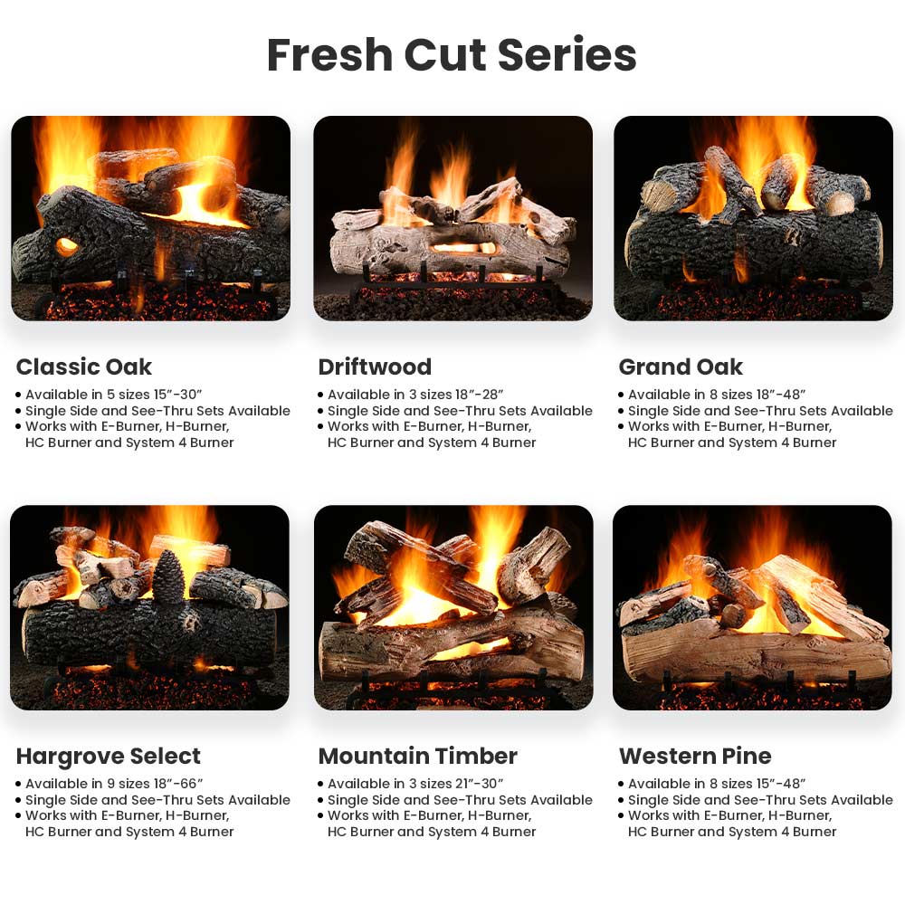 Hargrove Select Vented Gas Log Set with ANSI Certified System 4 Burner Kit, Propane Specialized (HGHSSAA-S4B-ANSI)