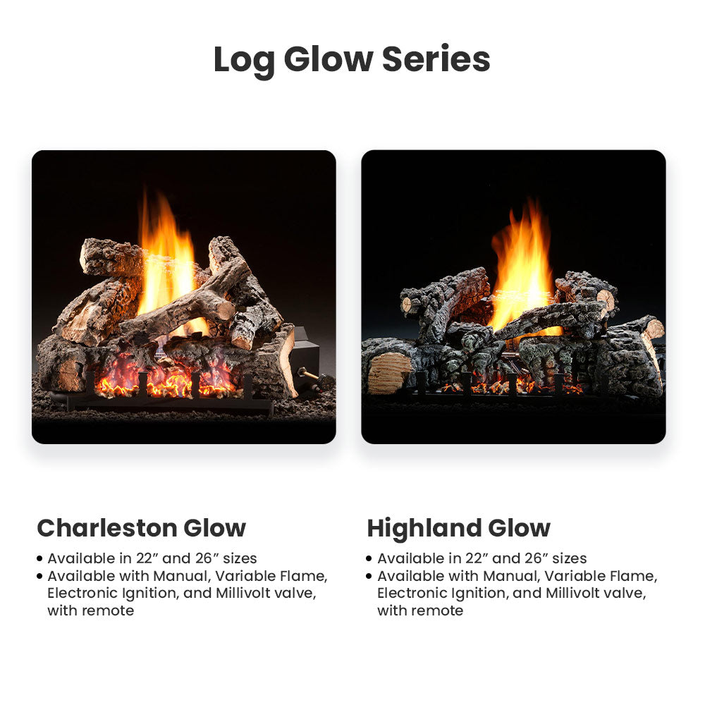 Hargrove ANSI Certified Charleston Glow Vent-Free Gas Log Set (HGEFCG)