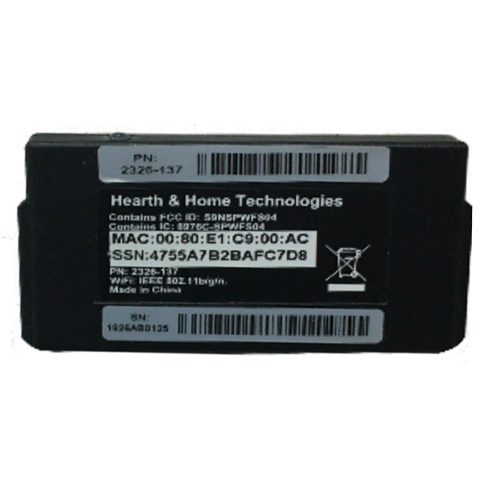 Wi-Fi module housing with barcode label, black electronics case