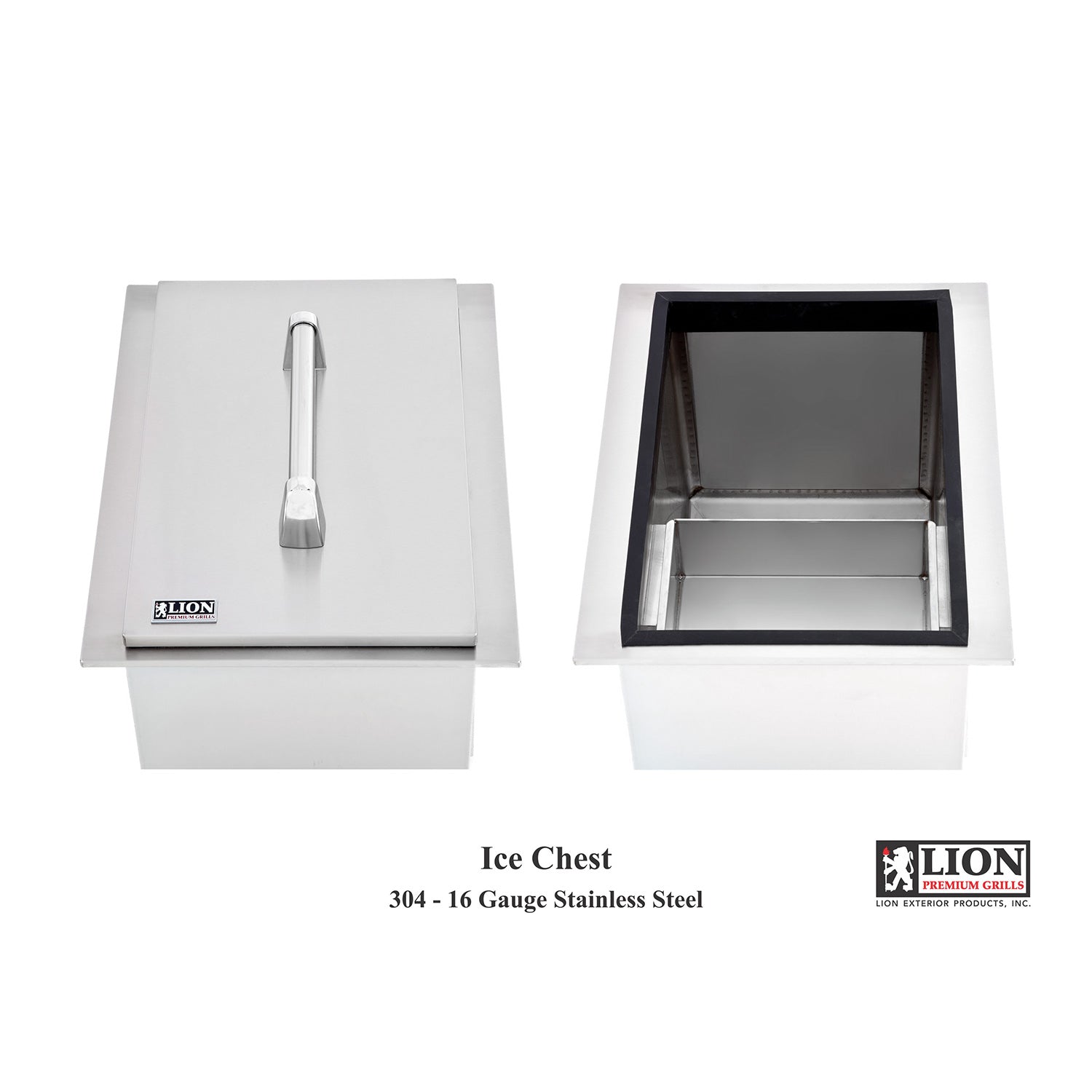Lion Stainless Steel Ice Chest, 21.375x16.875-Inches