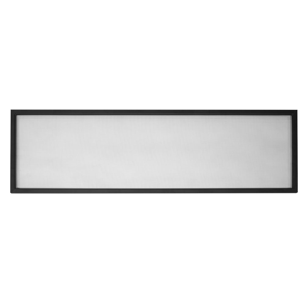Non-glare mesh screen with black rectangular frame for electric fireplace