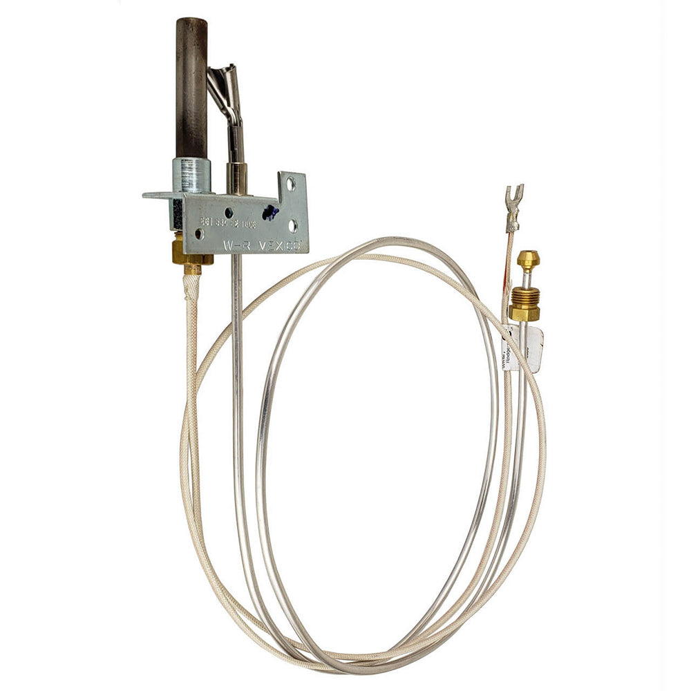 Replacement pilot assembly with metal bracket and two braided gas tubes