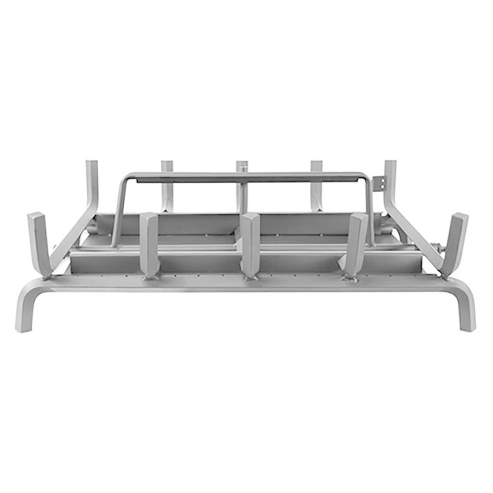 Stainless steel jumbo burner system with dual burner grates and support rails