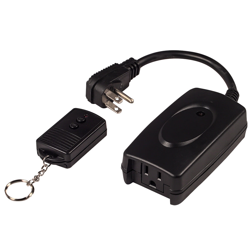Keychain remote control and plug receiver for 24-volt ignition systems, black