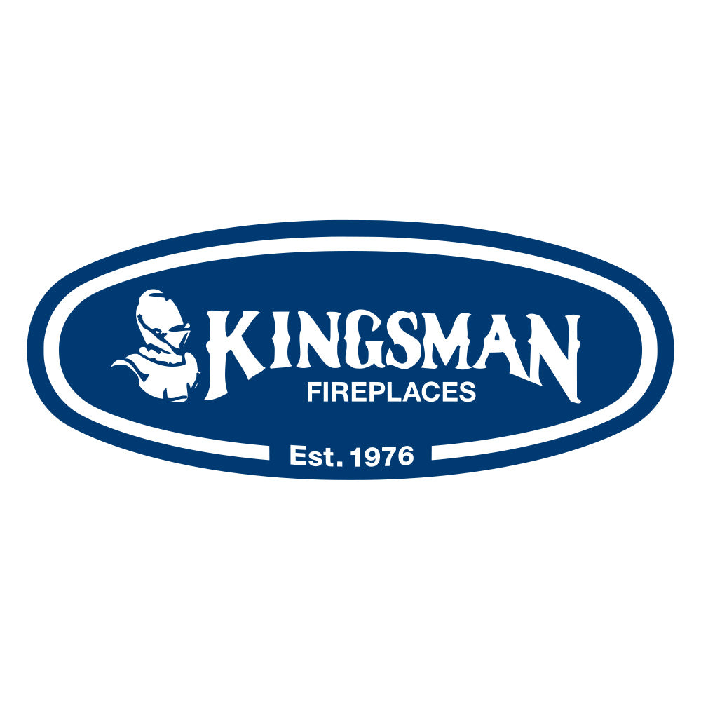 Kingsman Fireplaces logo badge with “Est. 1976” and oval emblem
