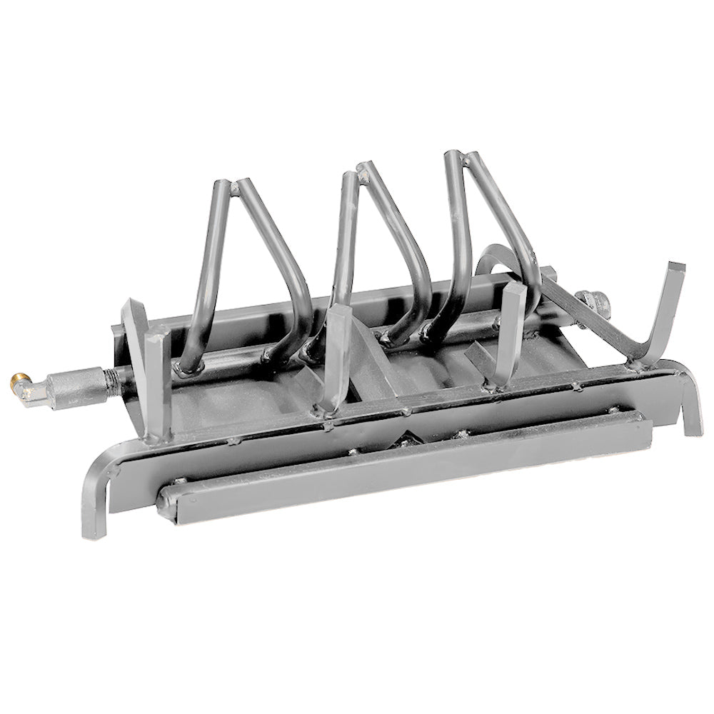 Stainless steel Kiva burner system with multiple riser pipes and gas valve