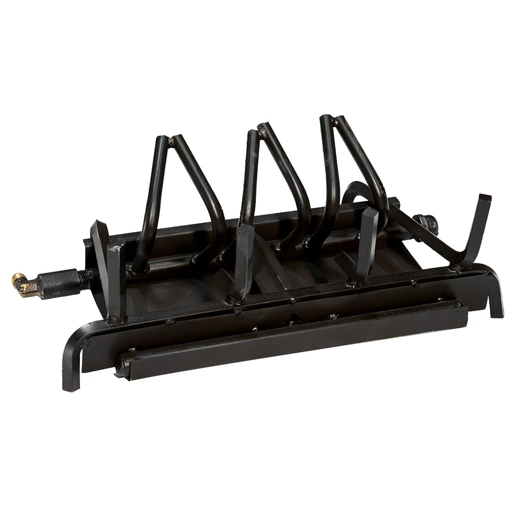 Propane gas burner system with black steel burner tray and ignition valve parts
