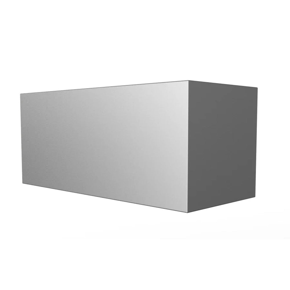 Hestan 54-in duct cover, rectangular steel chimney, metallic gray finish