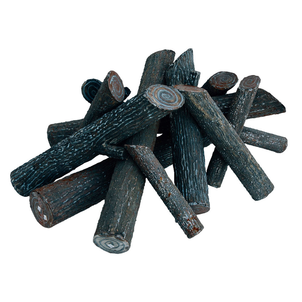 Firegear 14-piece steel log set with dark faux-wood logs