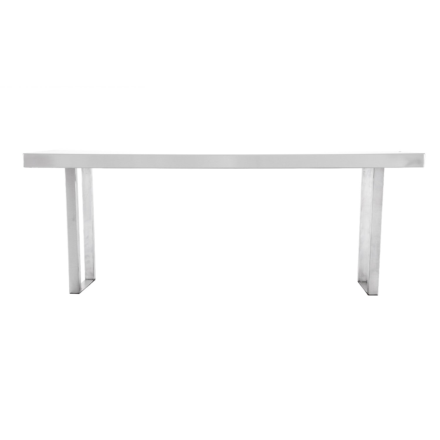 Outdoor bar center top shelf tabletop with two side legs, white finish