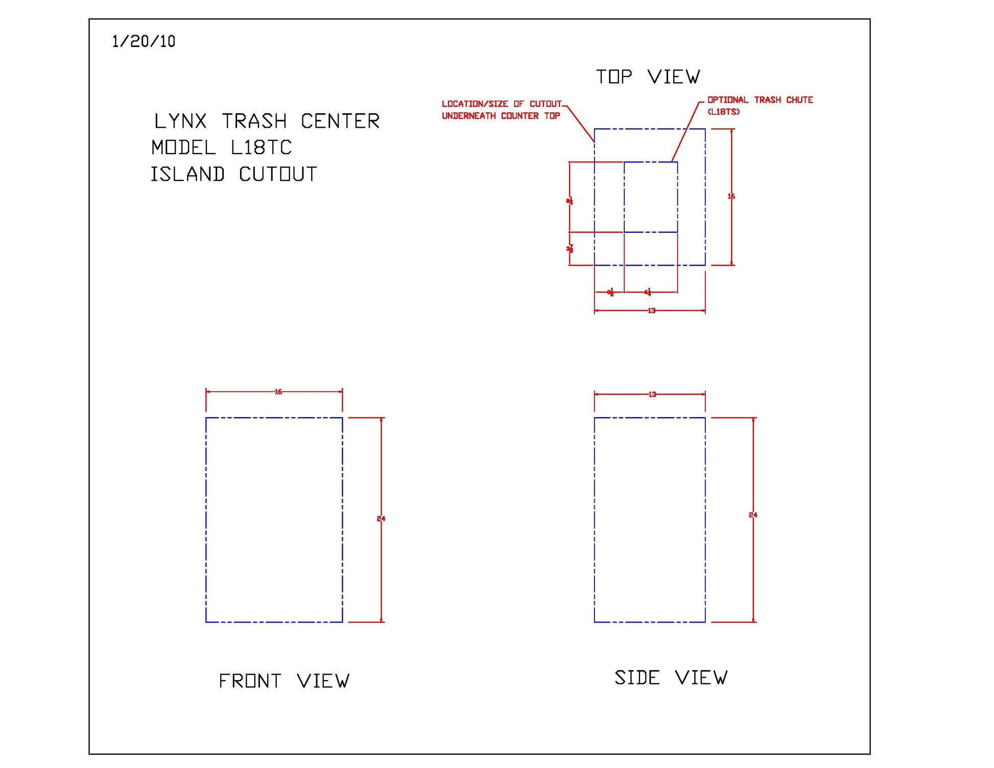 Lynx Tilt Out Trash Center, 18x26-Inch