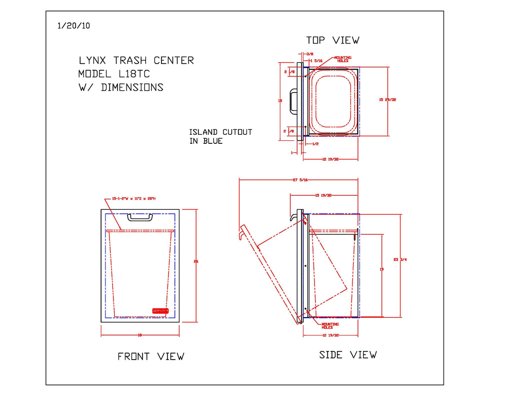 Lynx Tilt Out Trash Center, 18x26-Inch