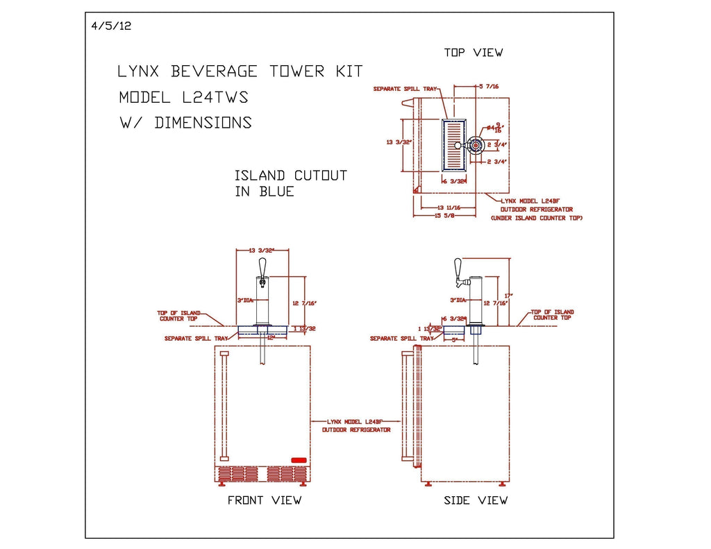 Lynx Single Tap Tower Kit For Kegerator