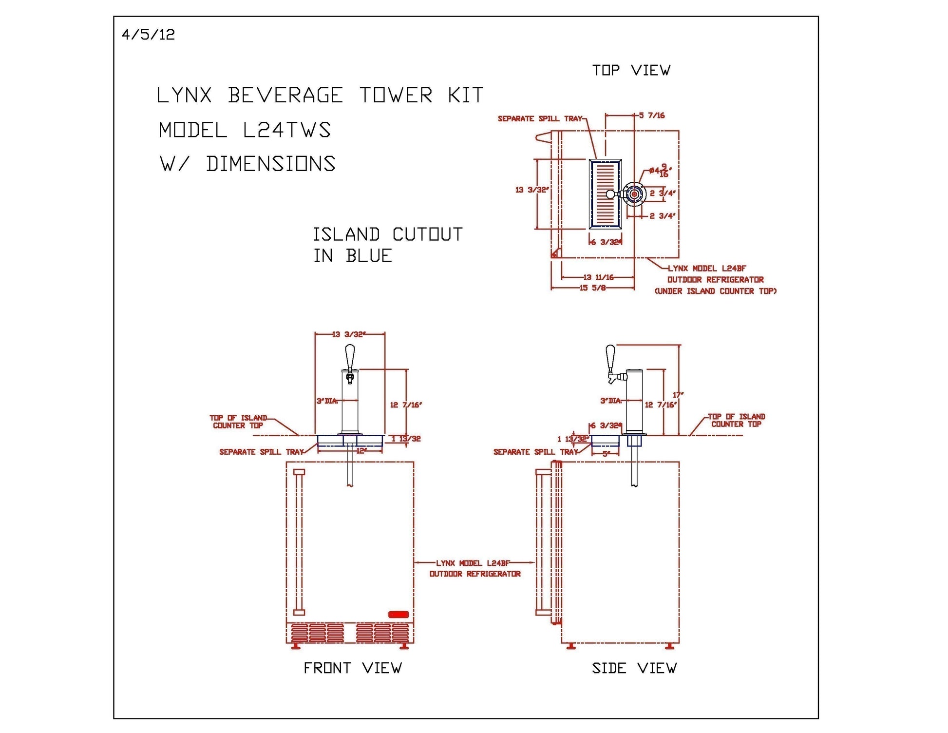 Lynx Single Tap Tower Kit For Kegerator