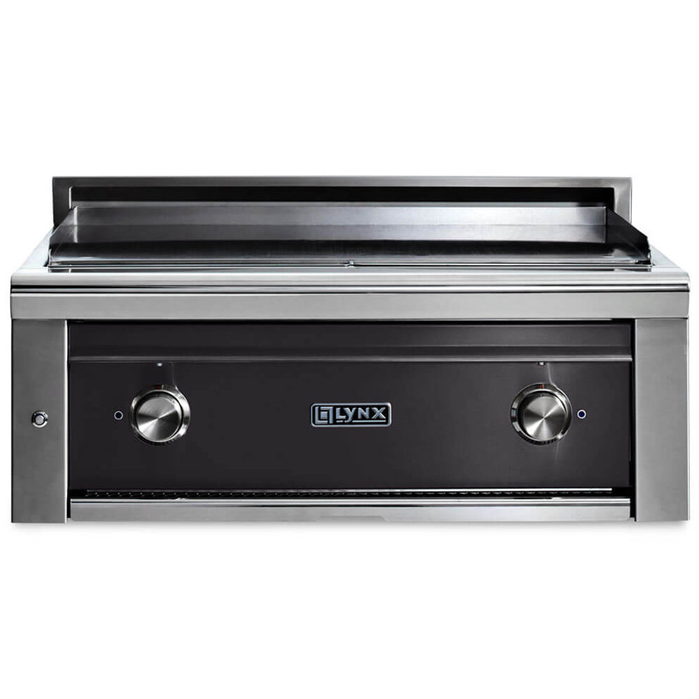Pacific Blue built-in gas grill with two control knobs and central logo
