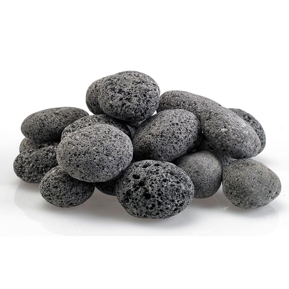 Gray lava stone pebbles in a loose pile, medium 1–2 inch size