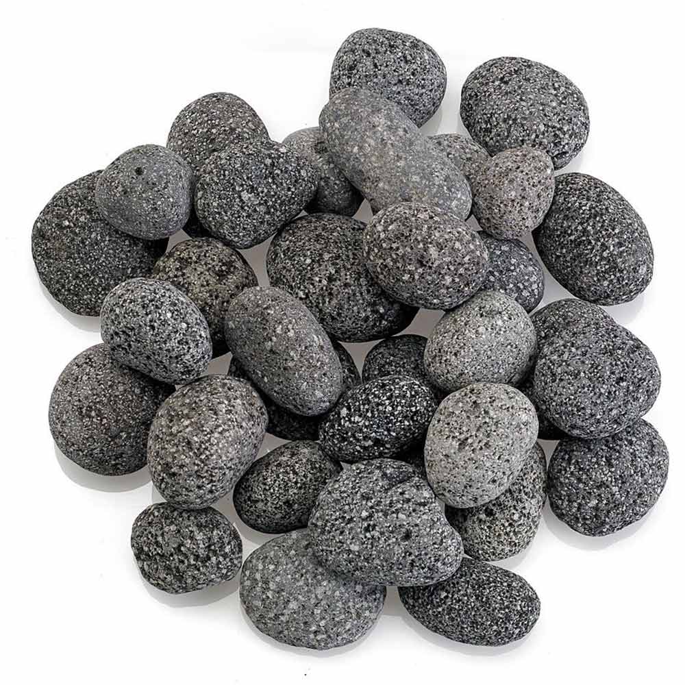 Gray lava stones, small rounded pebbles