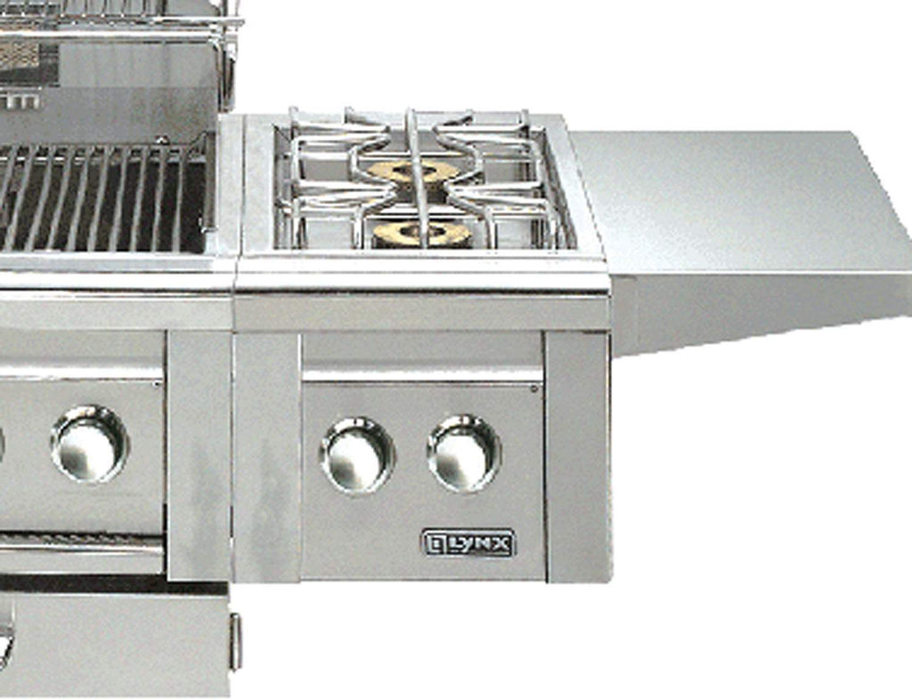 Freestanding double side burner control panel with two metal knobs