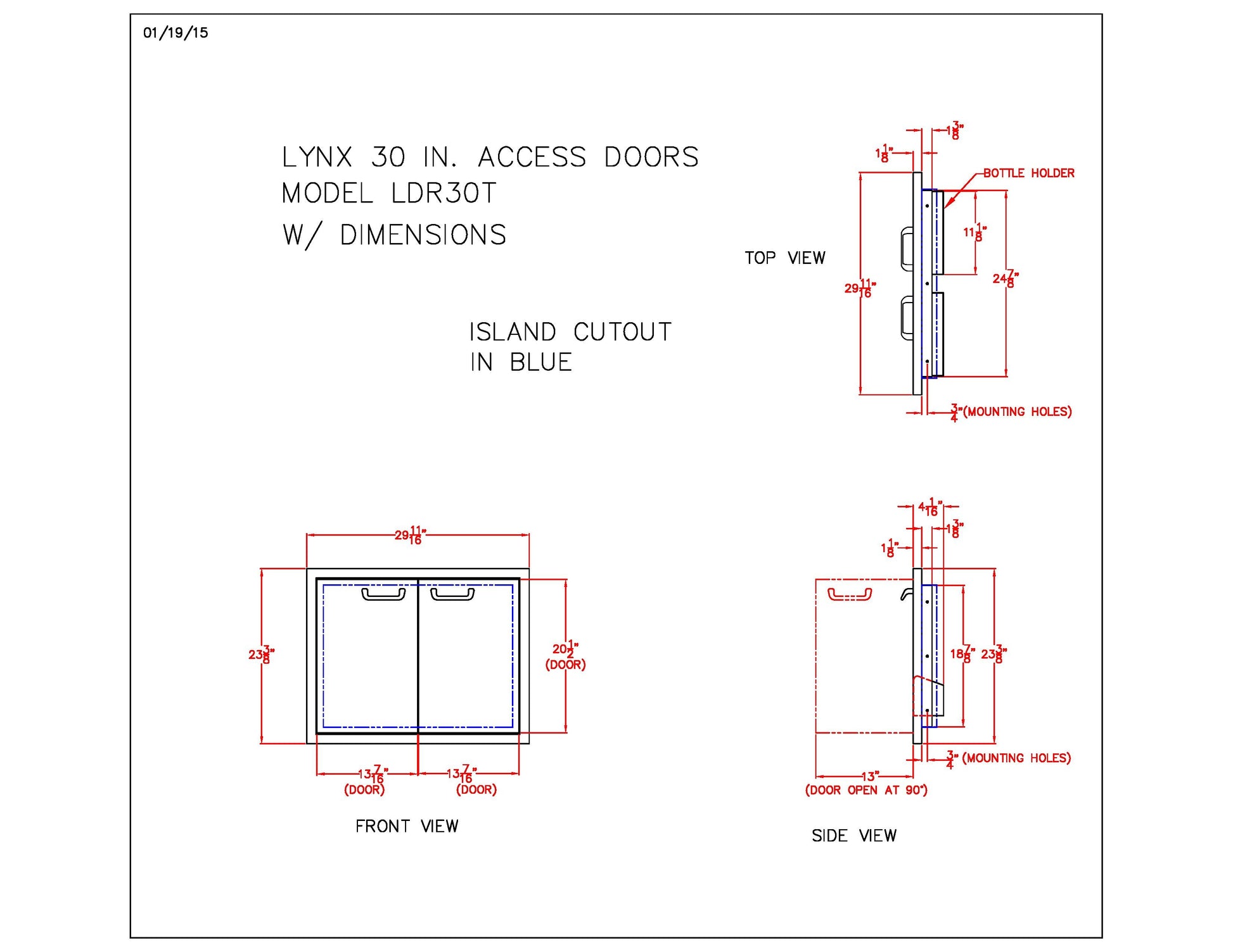 Lynx Professional Double Access Doors, 25.25x19-Inch