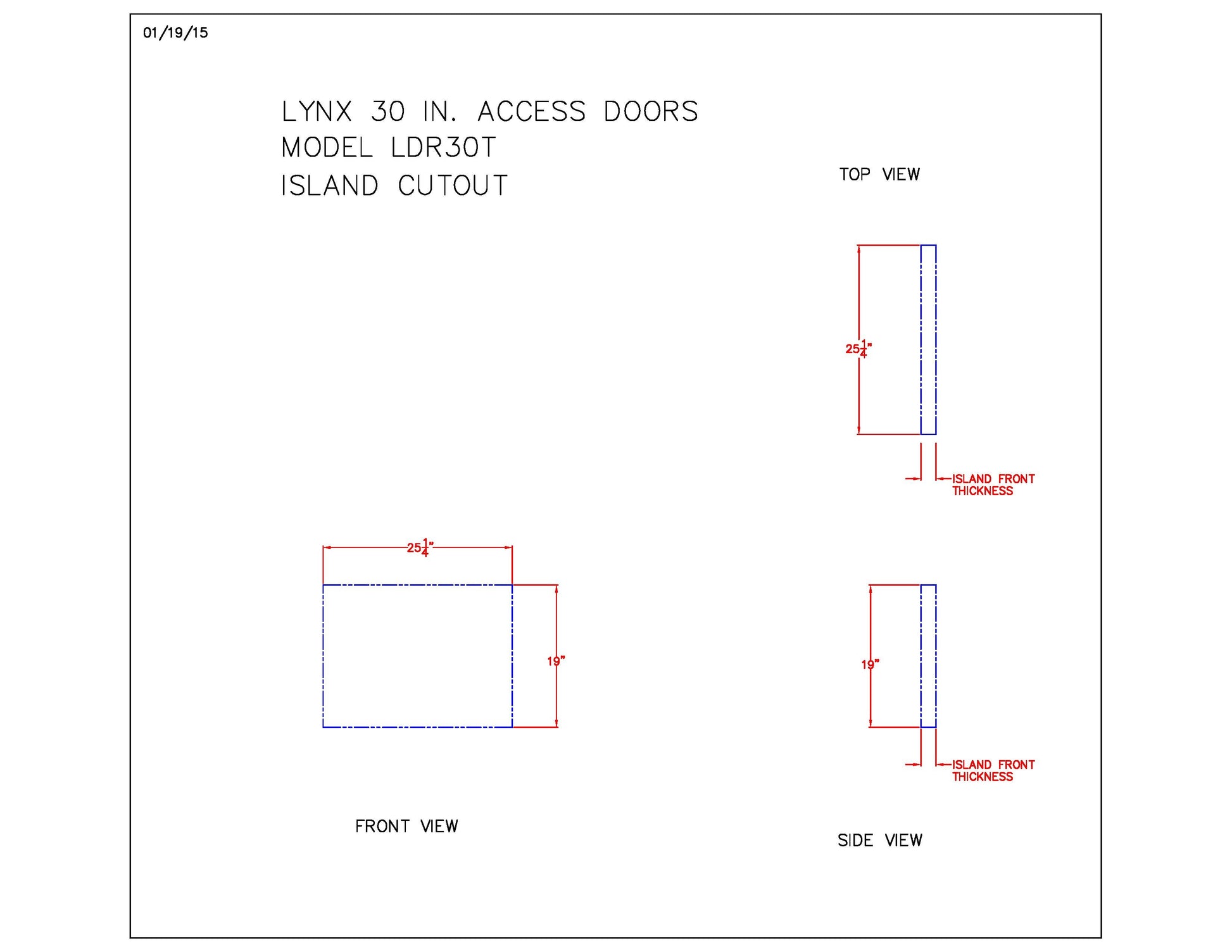 Lynx Professional Double Access Doors, 25.25x19-Inch