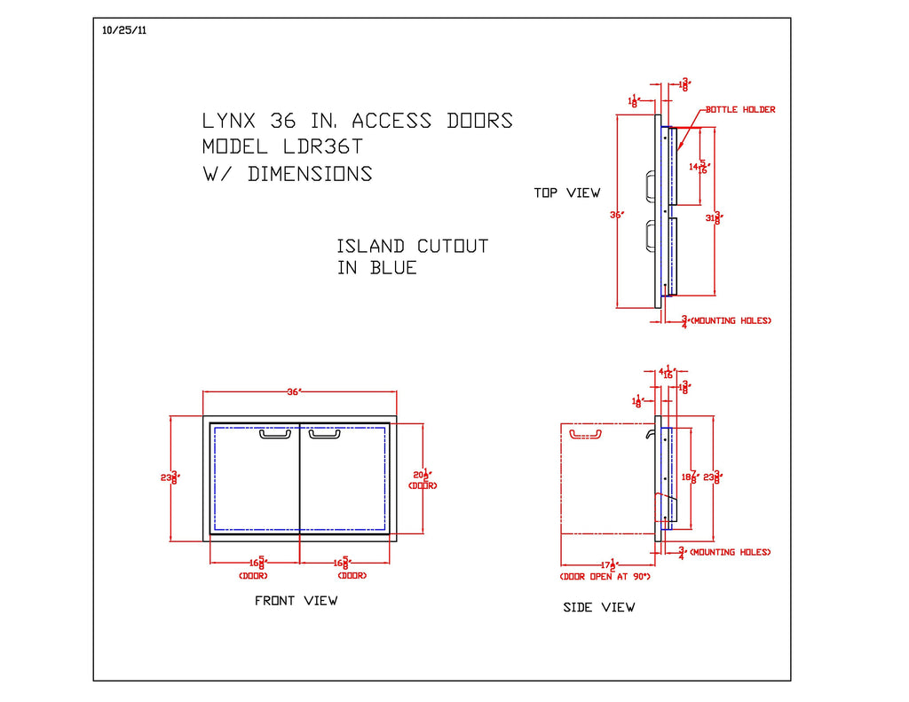 Lynx Professional Double Access Doors, 36x23.375-Inch