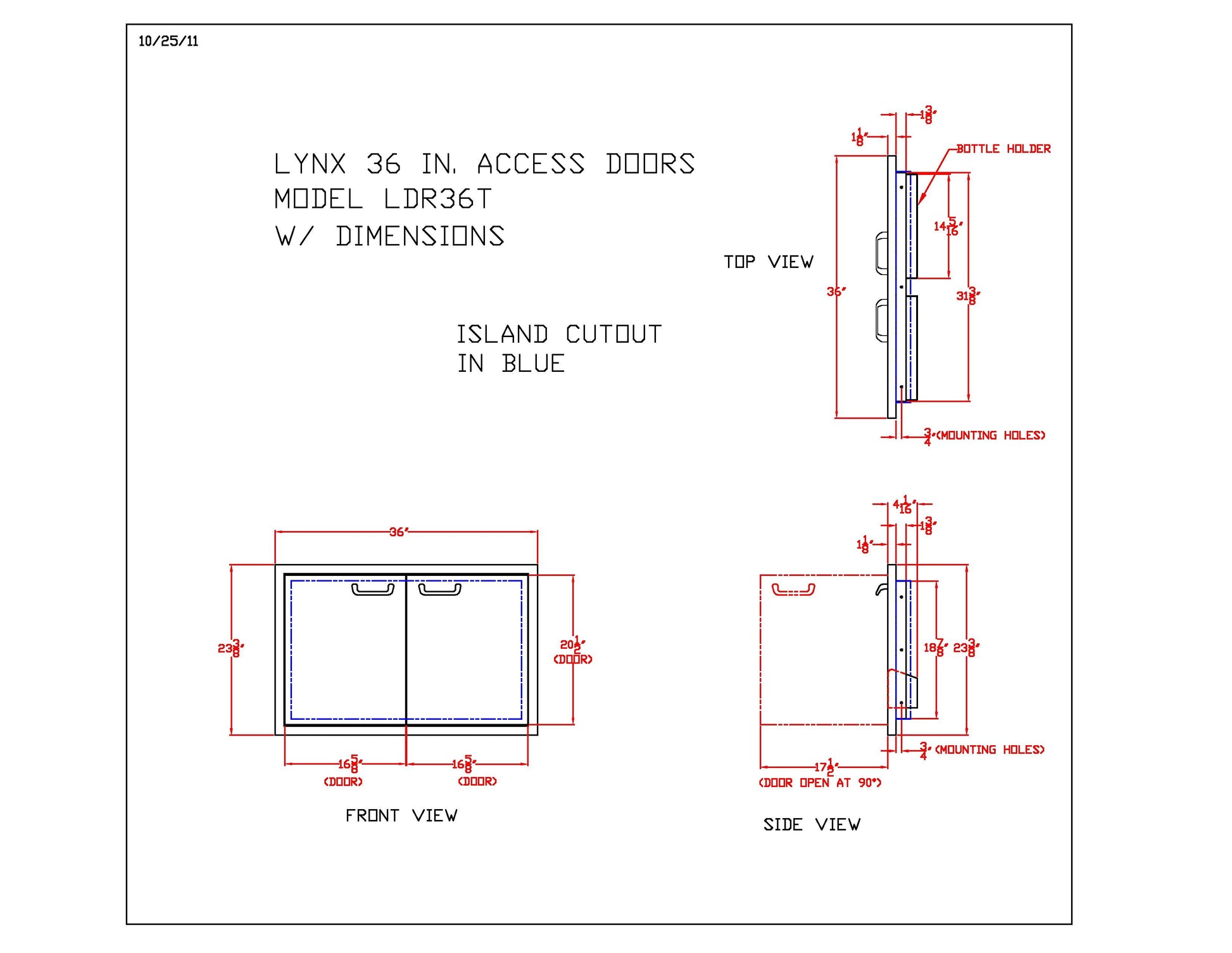 Lynx Professional Double Access Doors, 36x23.375-Inch