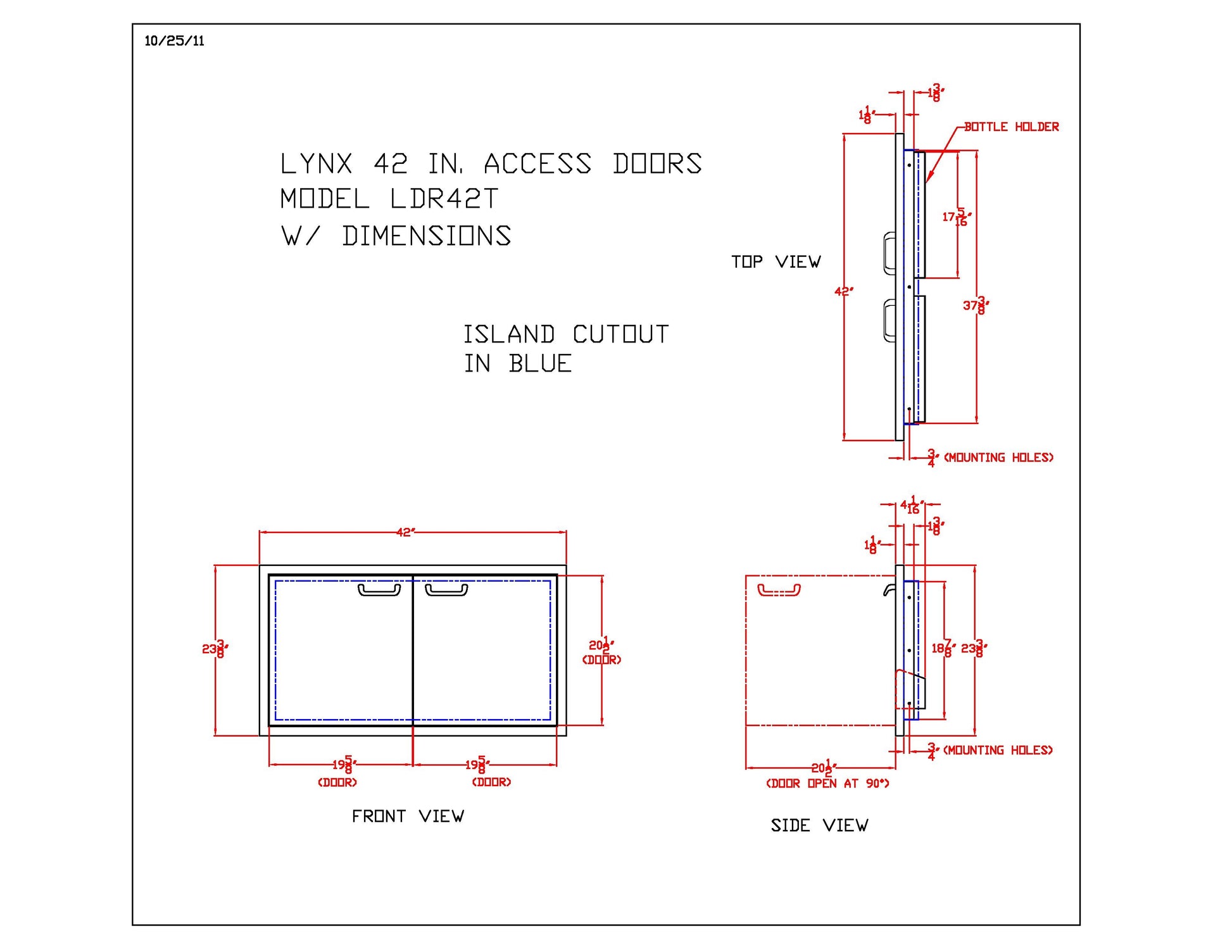Lynx Professional Double Access Doors, 42x23.375-Inch