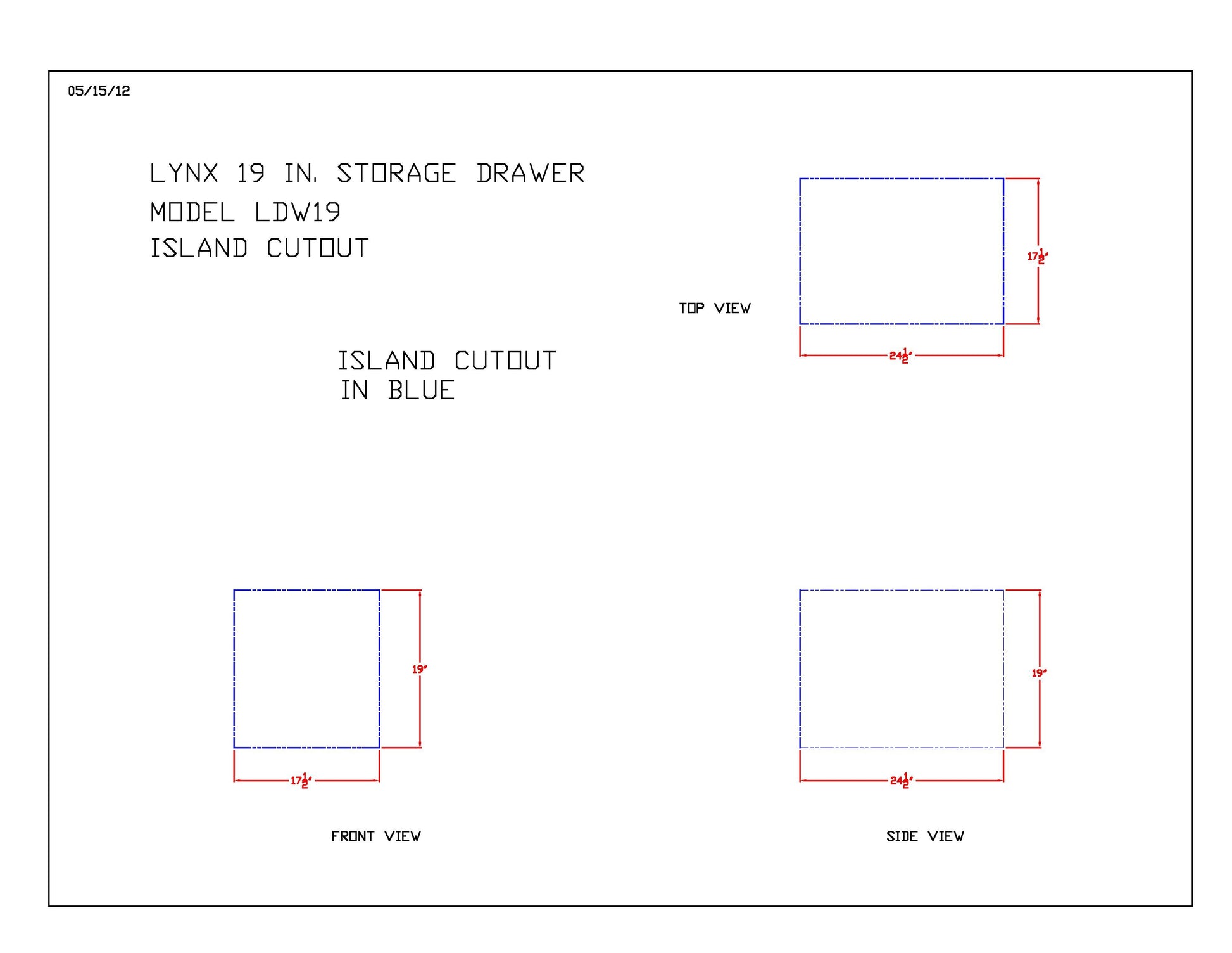 Lynx Professional Double Drawer, 19.25x23-Inch