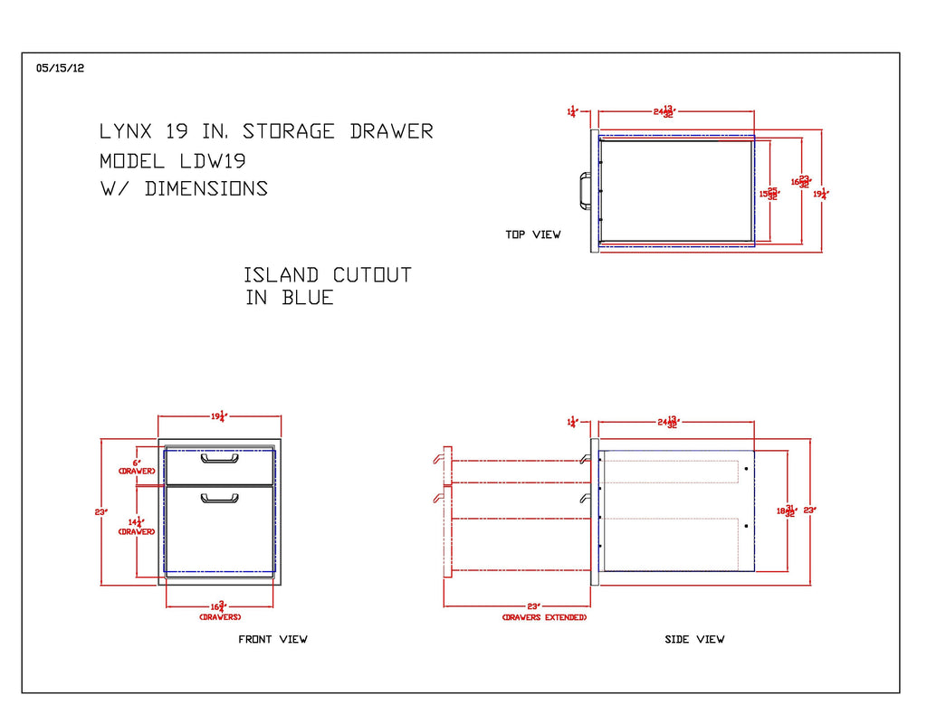 Lynx Professional Double Drawer, 19.25x23-Inch