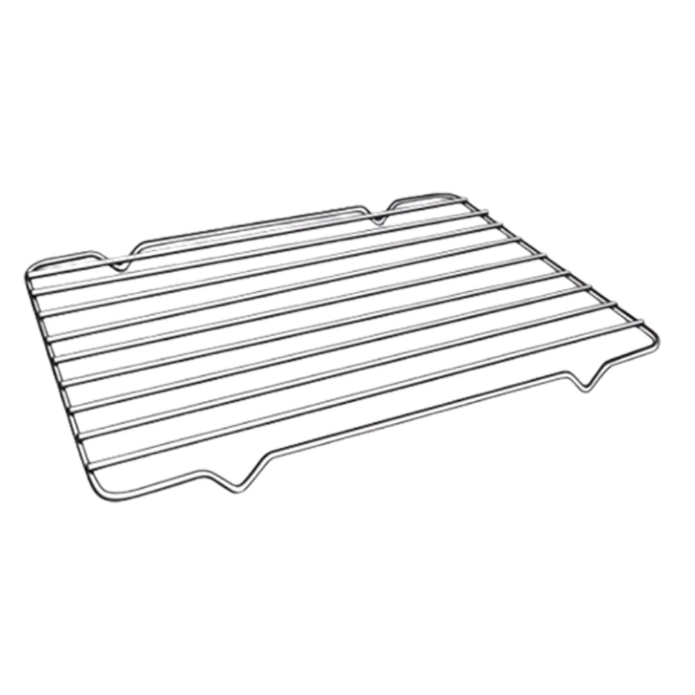 Wire warming rack for cooking dome with raised side rails