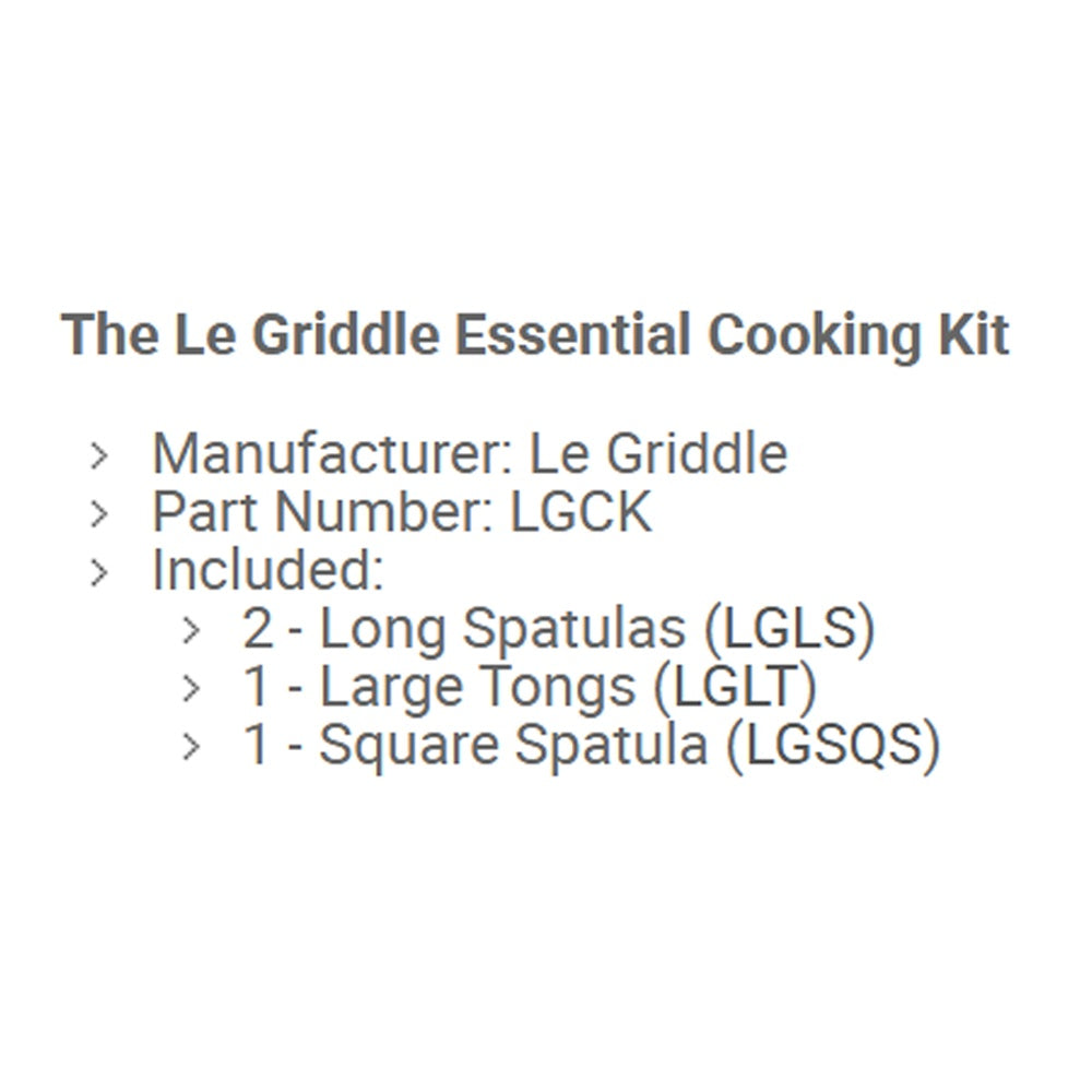 Le Griddle essential cooking kit (LGCK): 2 long spatulas, tongs, square spatula