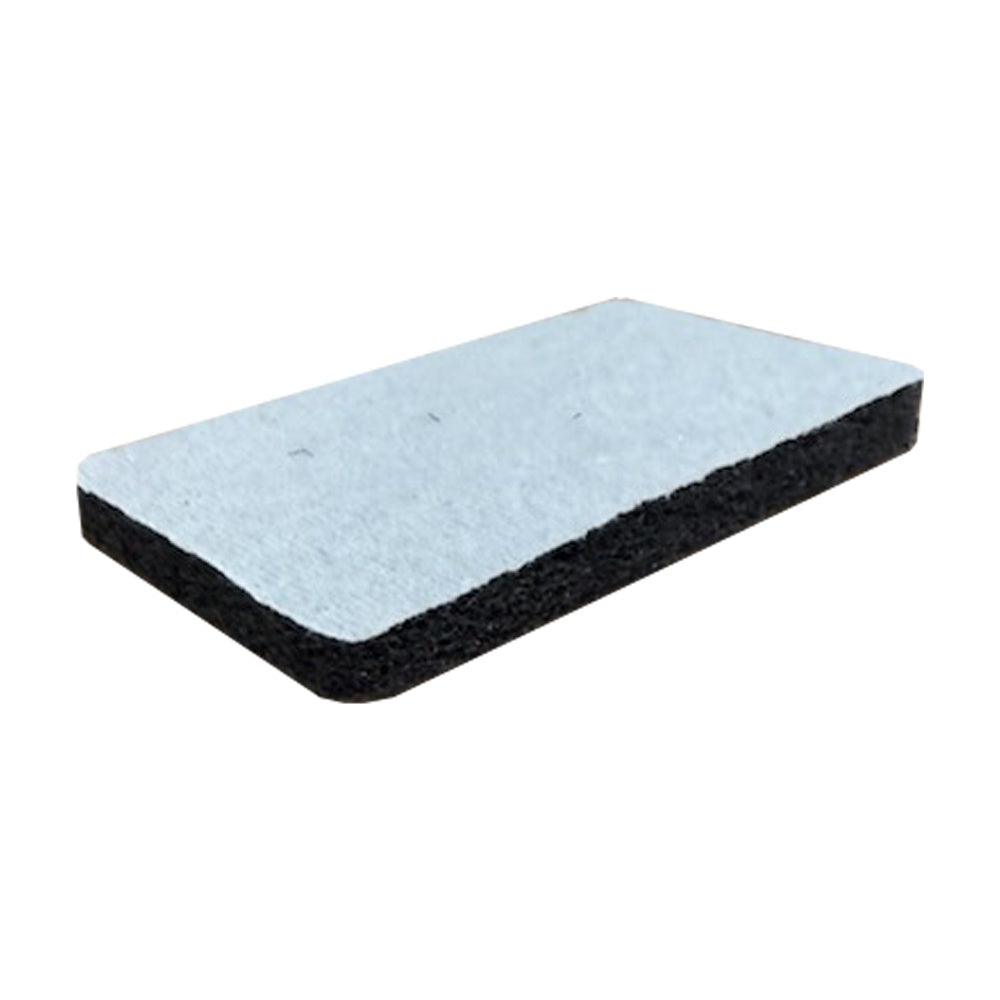 Black and gray replacement scour pad, single heavy-duty scrubbing sponge.