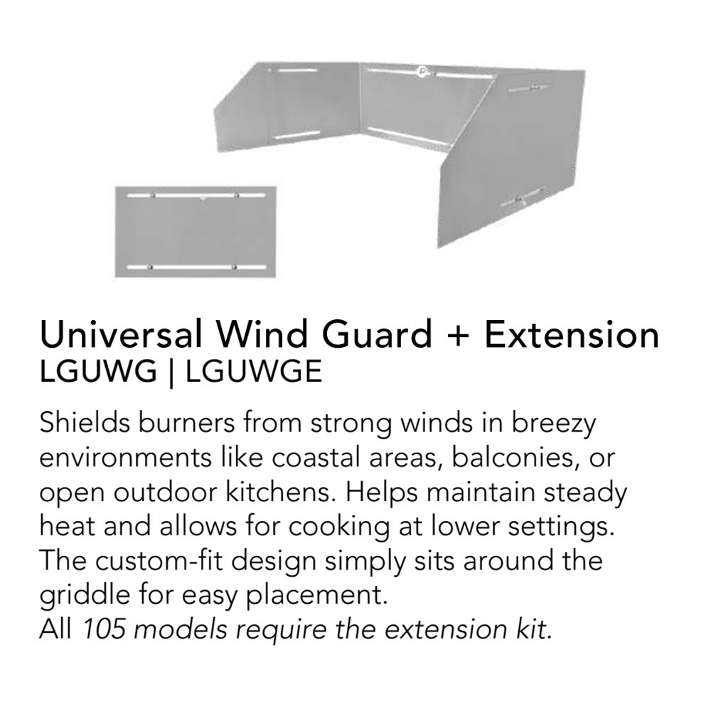 Gray universal wind guard extension set with corner and side panels