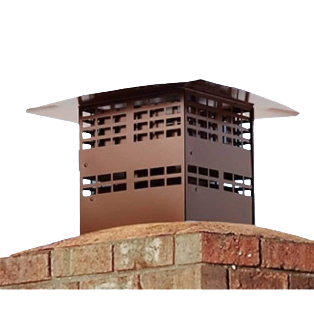 Black direct vent termination cap with metal mesh top for insert liner kit