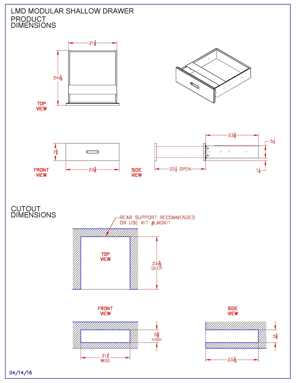 Lynx Ventana Single Modular Drawer