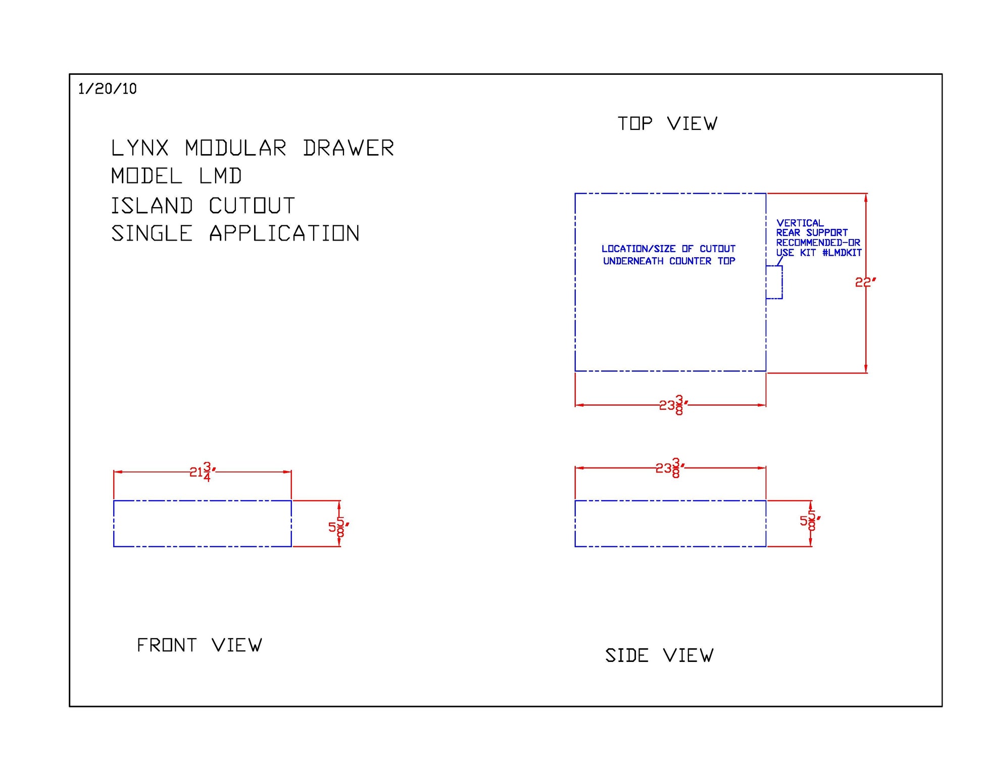 Lynx Professional Single Modular Drawer