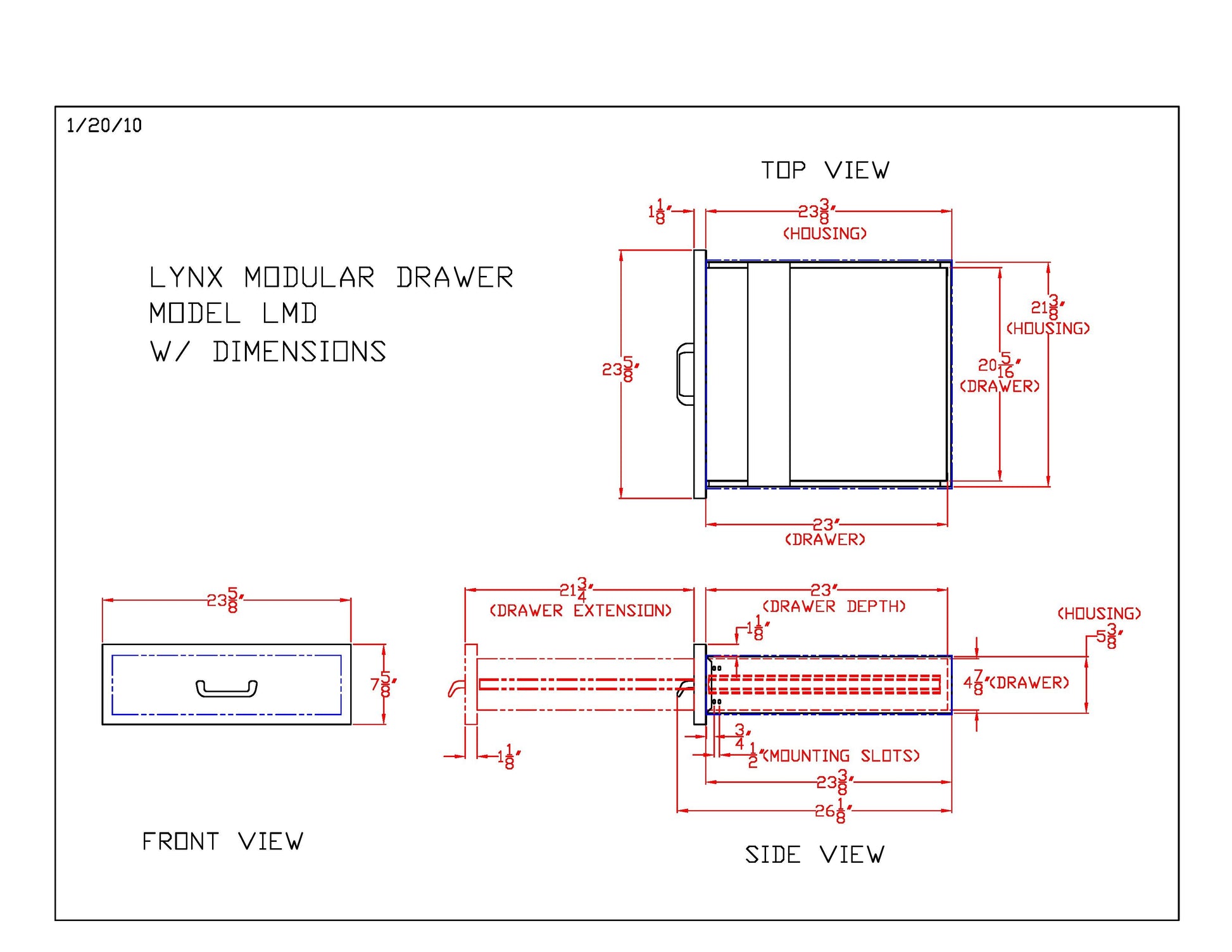 Lynx Professional Single Modular Drawer
