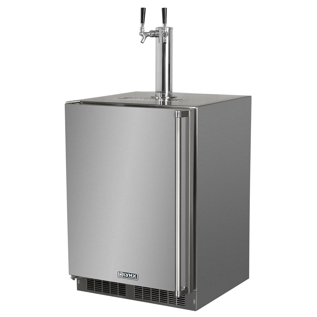 Lynx LN24BF-1-L24TWD Stainless Steel Outdoor Kegerator with Double Tap, 24-Inch