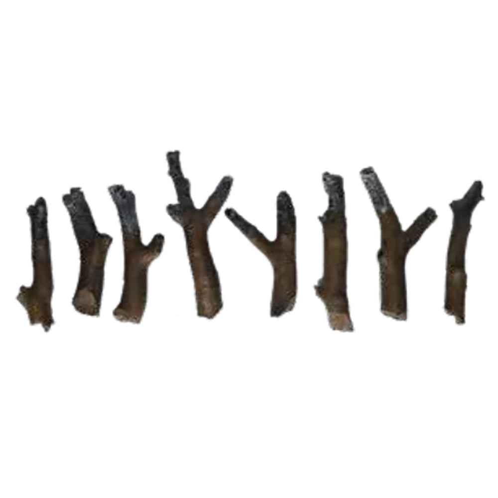 Amantii 8-piece natural wood log set, 8 dark wood logs
