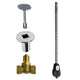Gas log lighter with straight ball valve, key, chrome top and brass control valve