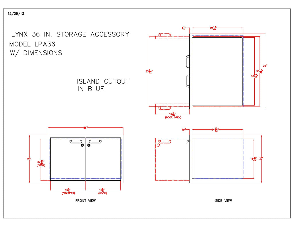 Lynx Professional Dry Storage Double Door Sealed Pantry, 36x23-Inch