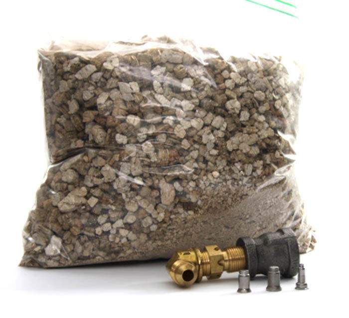 Propane conversion kit: bag of fuel stones and brass threaded connectors